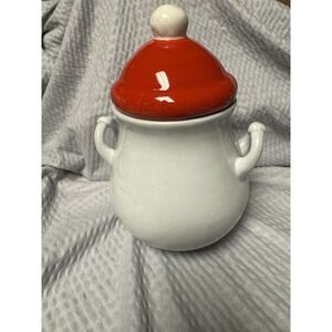 Vintage 1940-1960 Thomas Hughes Ironstone China Mustard Jam Pot Red Lid English